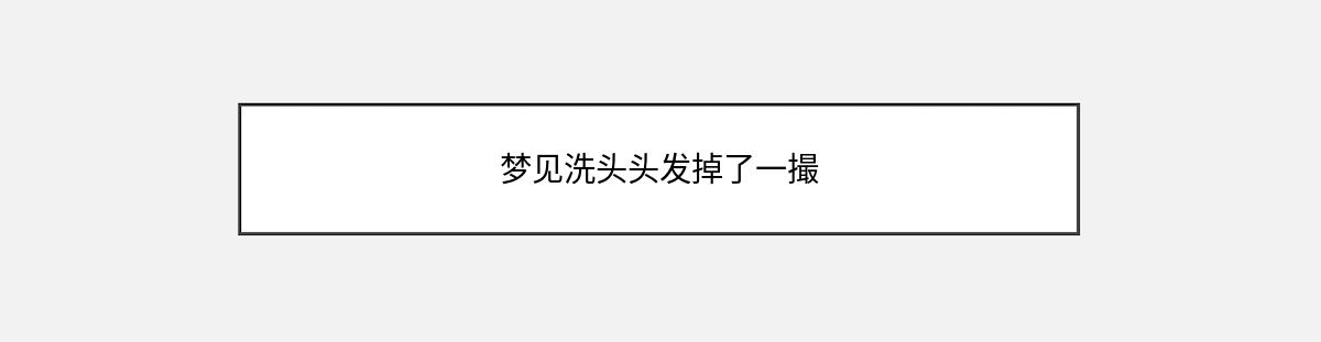 梦见洗头头发掉了一撮