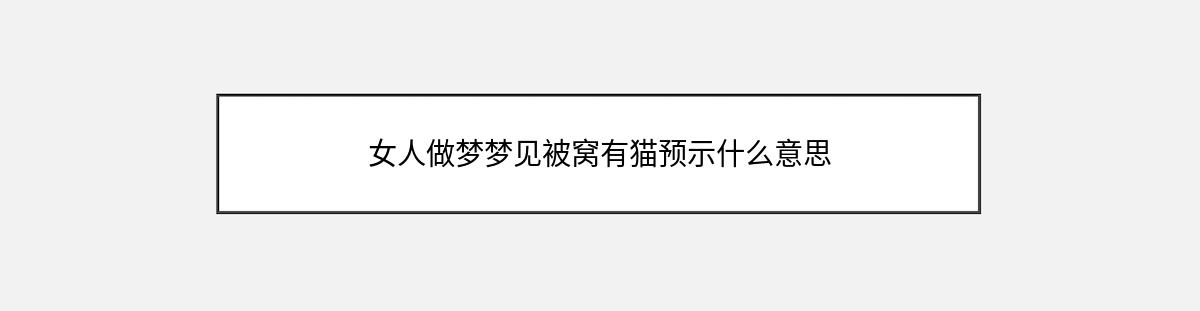 女人做梦梦见被窝有猫预示什么意思