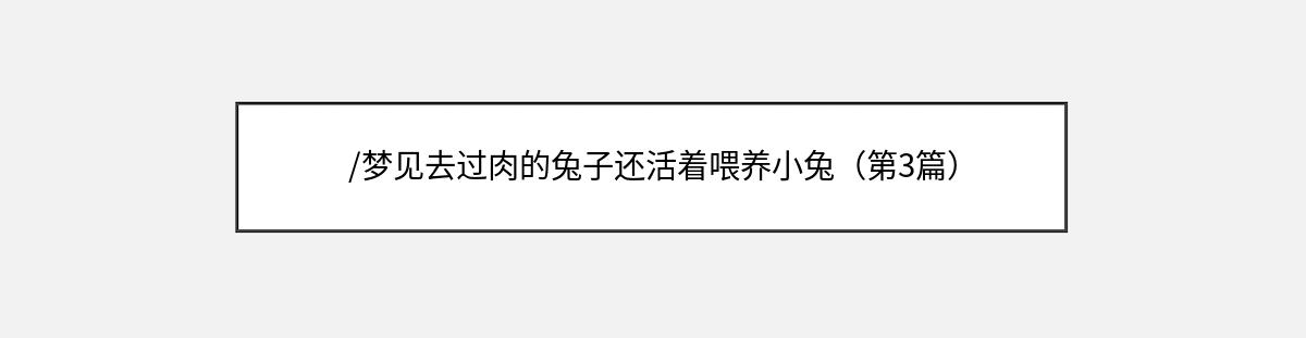 /梦见去过肉的兔子还活着喂养小兔（第3篇）