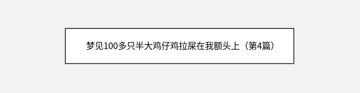 梦见100多只半大鸡仔鸡拉屎在我额头上（第4篇）