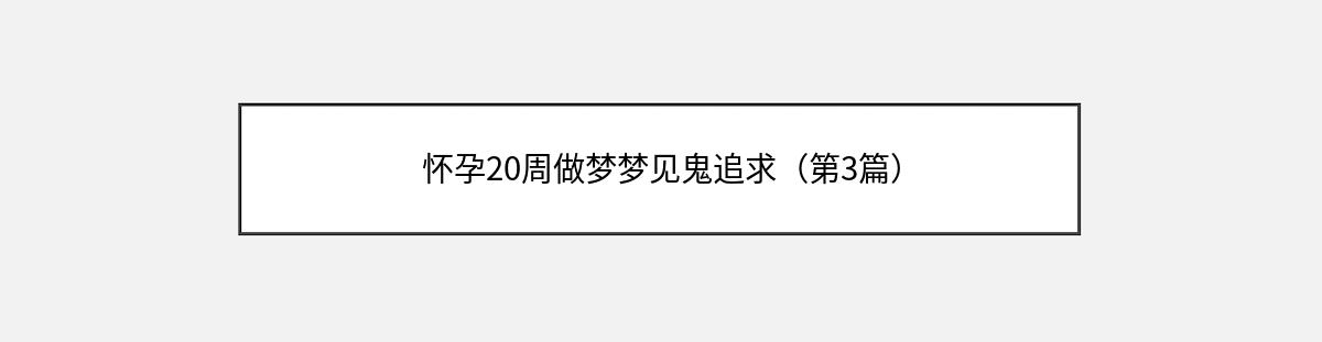 怀孕20周做梦梦见鬼追求（第3篇）