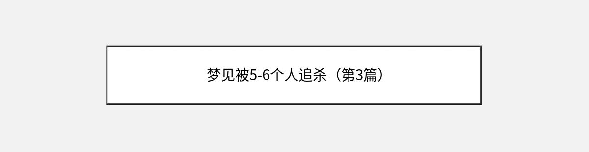 梦见被5-6个人追杀（第3篇）