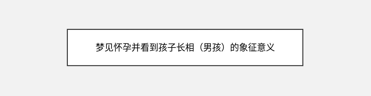 梦见怀孕并看到孩子长相（男孩）的象征意义