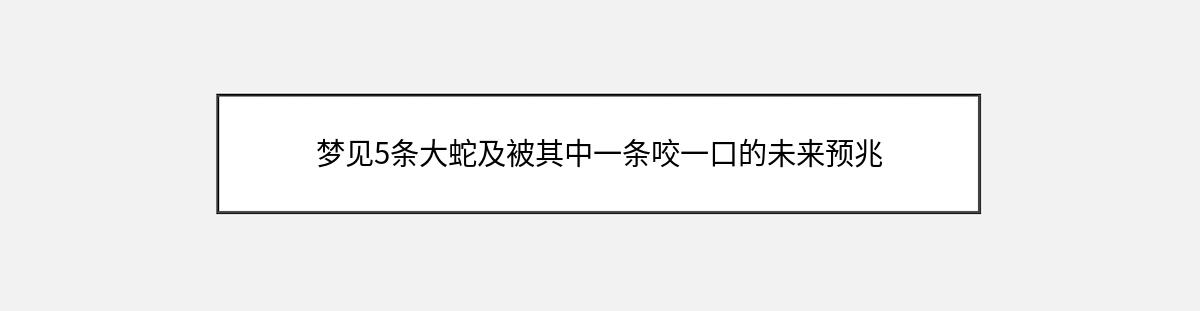 梦见5条大蛇及被其中一条咬一口的未来预兆