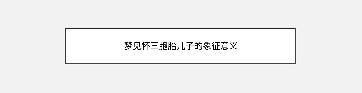 梦见怀三胞胎儿子的象征意义