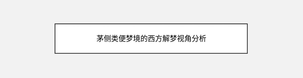 茅侧类便梦境的西方解梦视角分析