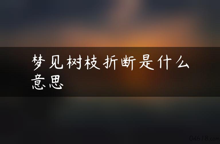 梦见树枝折断是什么意思