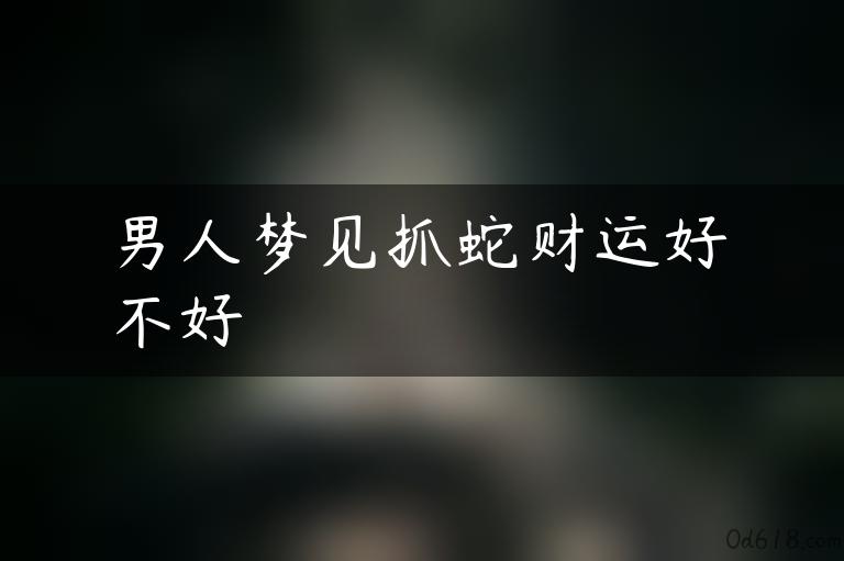 男人梦见抓蛇财运好不好