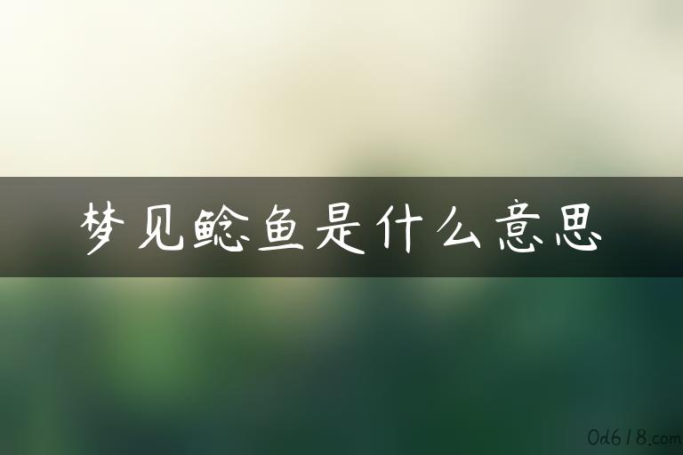 梦见鲶鱼是什么意思