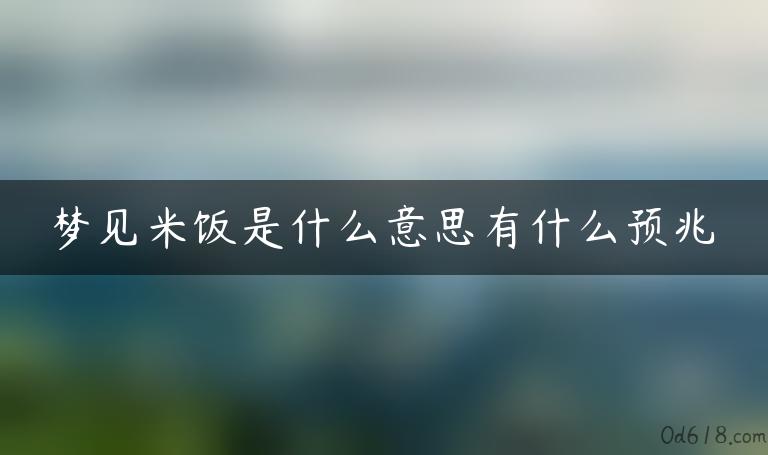 梦见米饭是什么意思有什么预兆