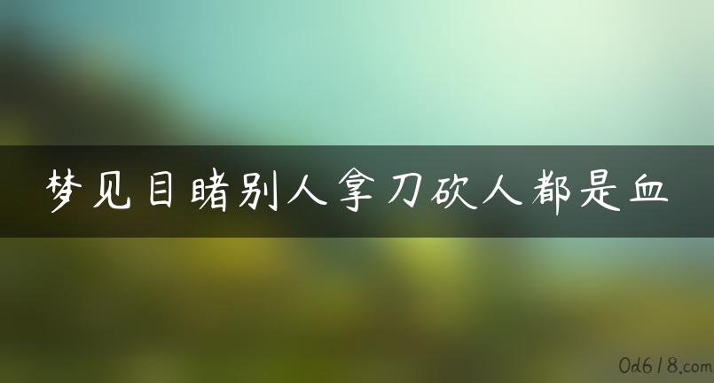 梦见目睹别人拿刀砍人都是血