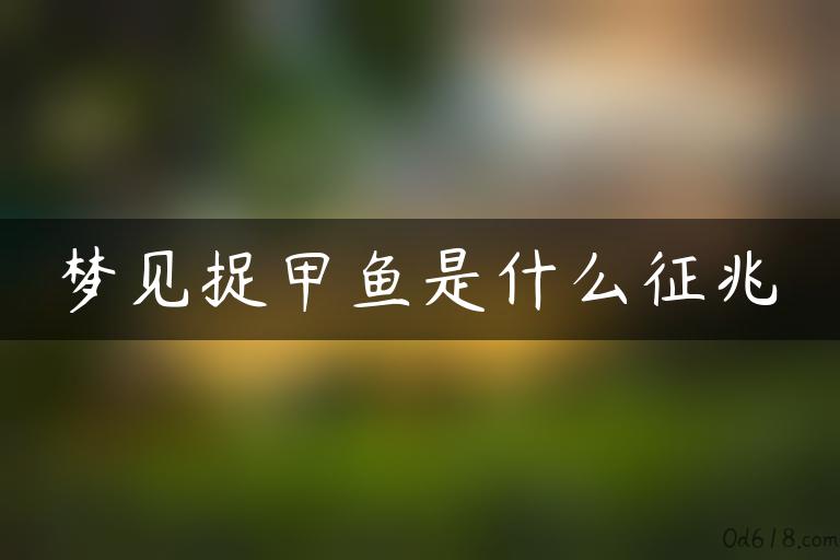 梦见捉甲鱼是什么征兆