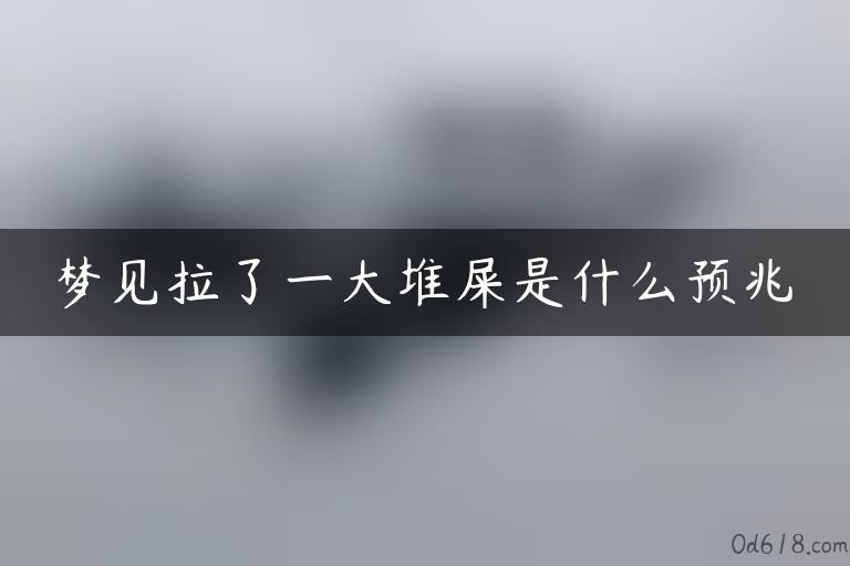 梦见拉了一大堆屎是什么预兆