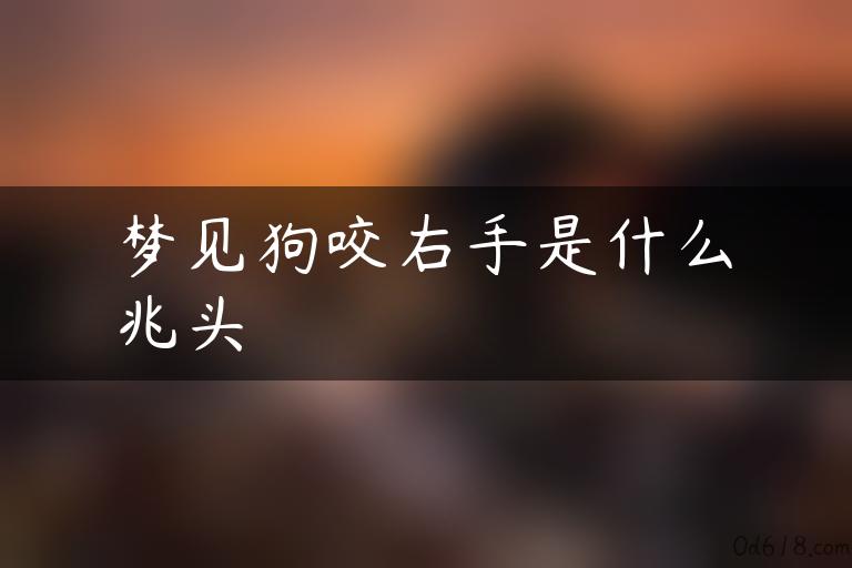 梦见狗咬右手是什么兆头