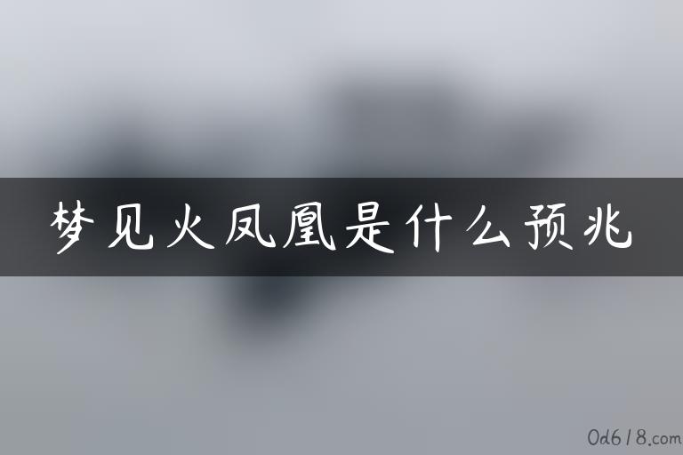 梦见火凤凰是什么预兆