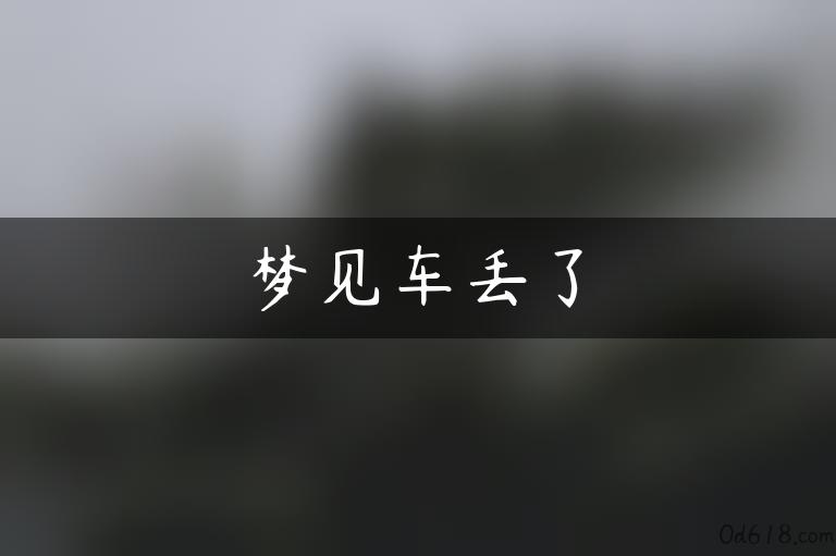 梦见车丢了