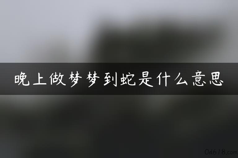 晚上做梦梦到蛇是什么意思