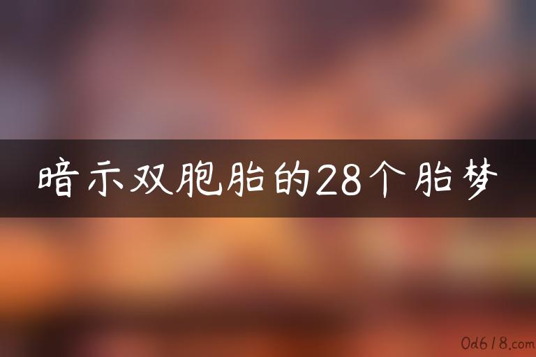 暗示双胞胎的28个胎梦